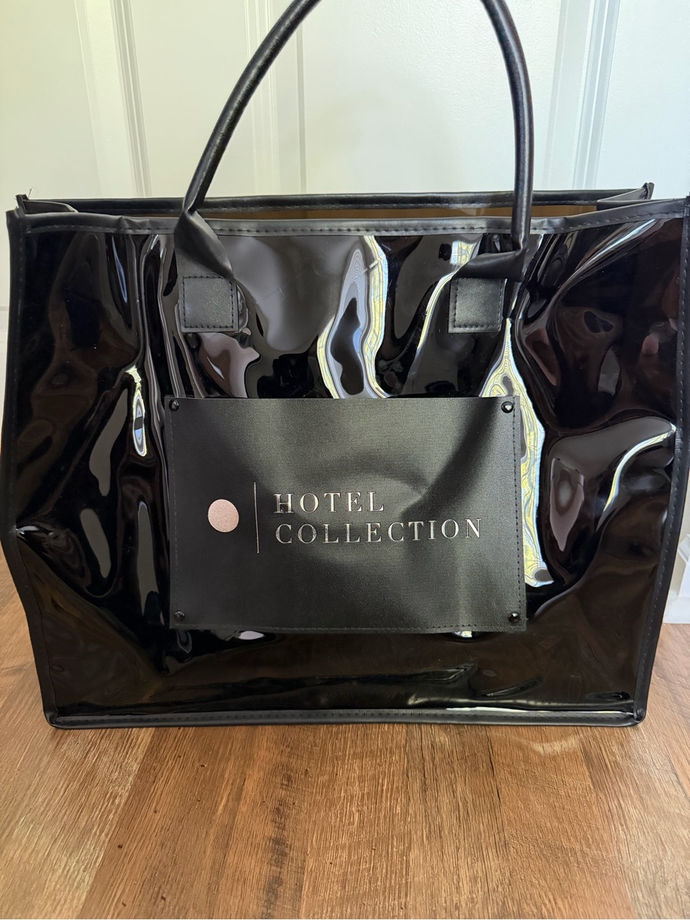 NWOT* Hotel Collection Black Tote with Front Logo Pouch